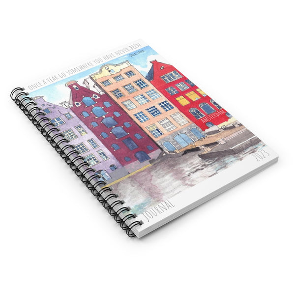 Canals of Amsterdam Watercolor Art Cover - Spiral Journal 2023