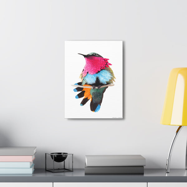 Ruby-throated Hummingbird Art Canvas Gallery Print