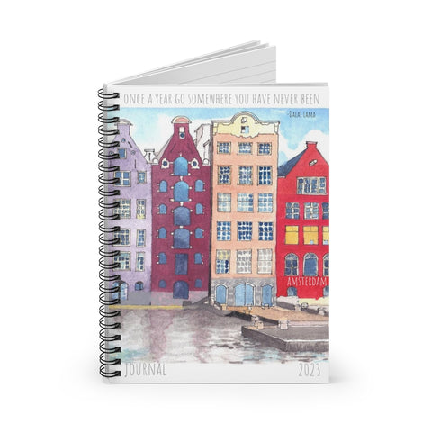 Canals of Amsterdam Watercolor Art Cover - Spiral Journal 2023