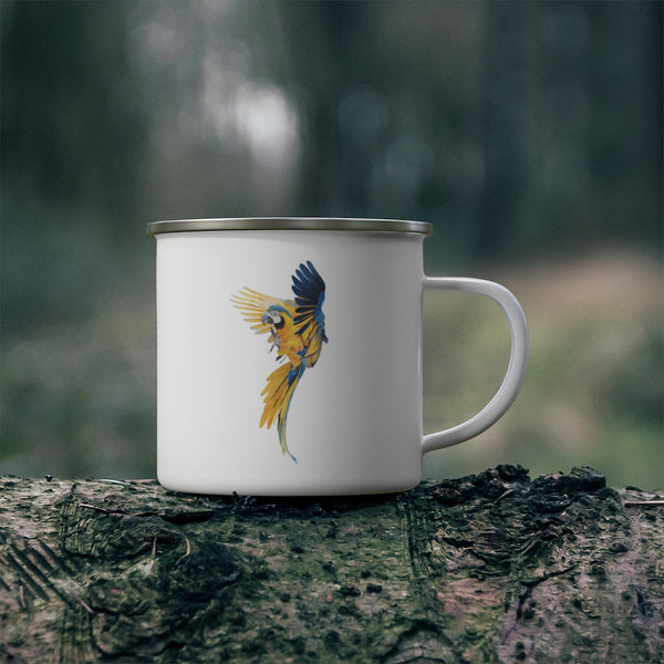 Blue Gold Macaw Enamel Camping Mug