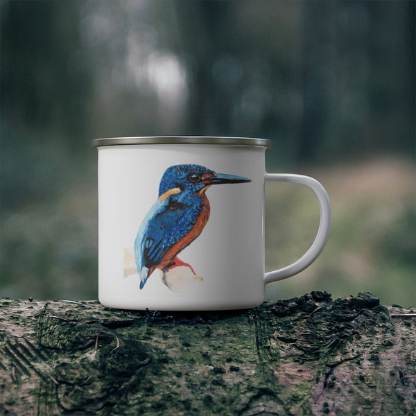 Kingfisher Enamel Camping Mug