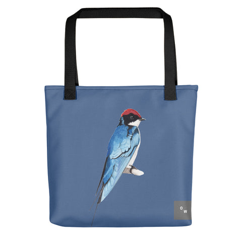 Wire-tailed Swallow Tote bag - Kashmir Blue
