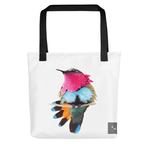 Red-throated Hummingbird Tote bag - White