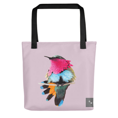 Red-throated Hummingbird Tote bag - Pale Twilight