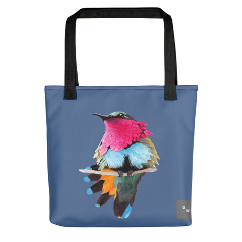 Red-throated Hummingbird Tote bag - Kashmir Blue