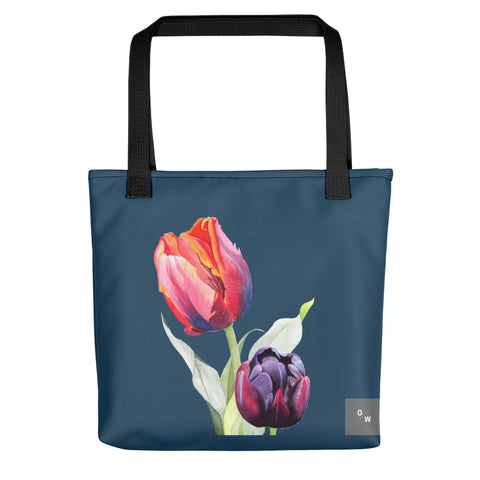 Rainbow & Black Tulips Tote bag - Eclipse