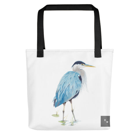Blue Heron Tote bag - White