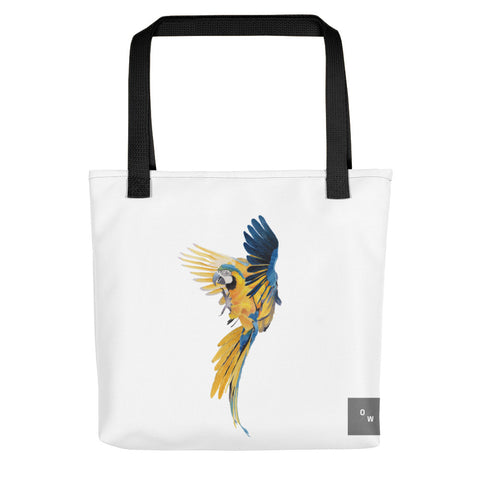 Blue Gold Macaw Tote bag - White