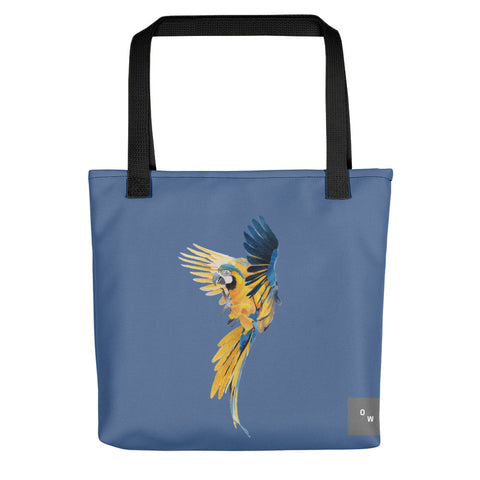 Blue Gold Macaw Tote bag - Kashmir Blue