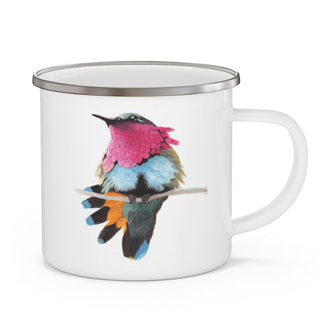 Ruby-throated Hummingbird Enamel Camping Mug