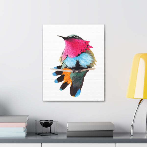 Ruby-throated Hummingbird Art Canvas Gallery Print