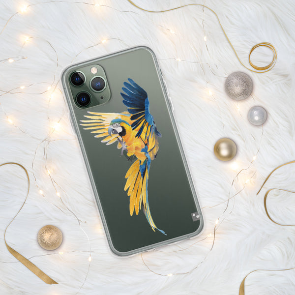 Blue Gold Macaw iPhone Case - Clear