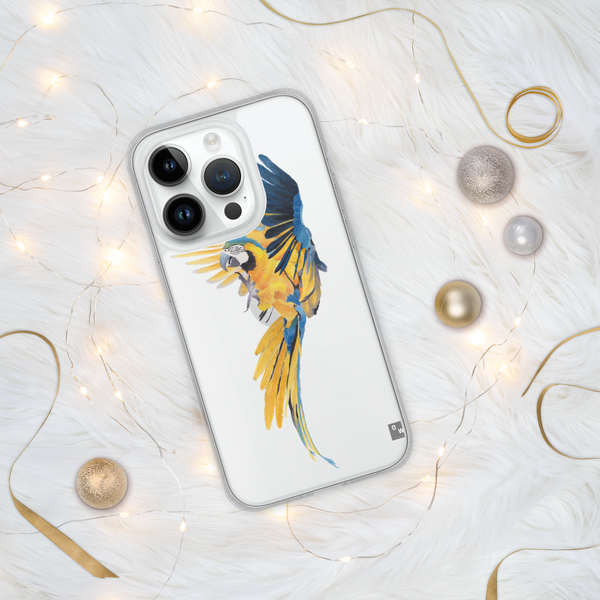 Blue Gold Macaw iPhone Case - Clear