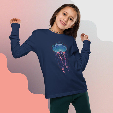 Jellyfish - Youth long sleeve Unisex tee - 4 colors