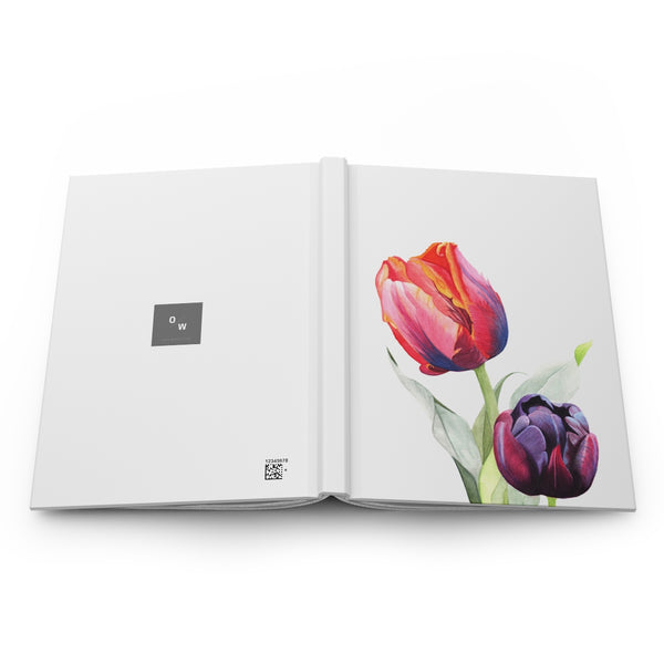 Rainbow & Black Tulips Art Hardcover Journal Matte